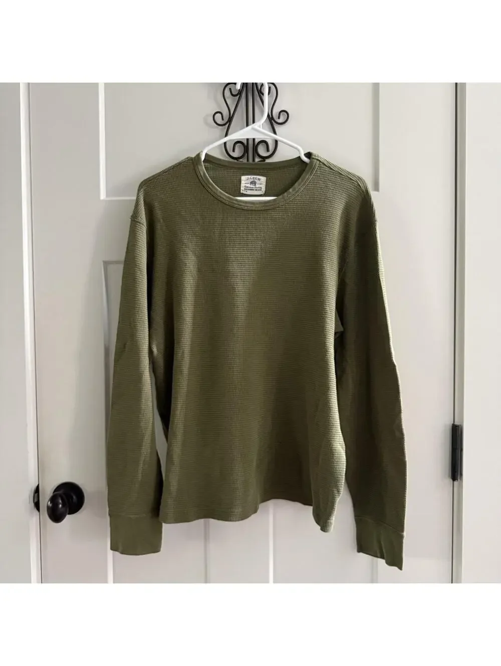 🫒 J.Crew Factory Olive Waffle Knit Thermal Long Sleeve